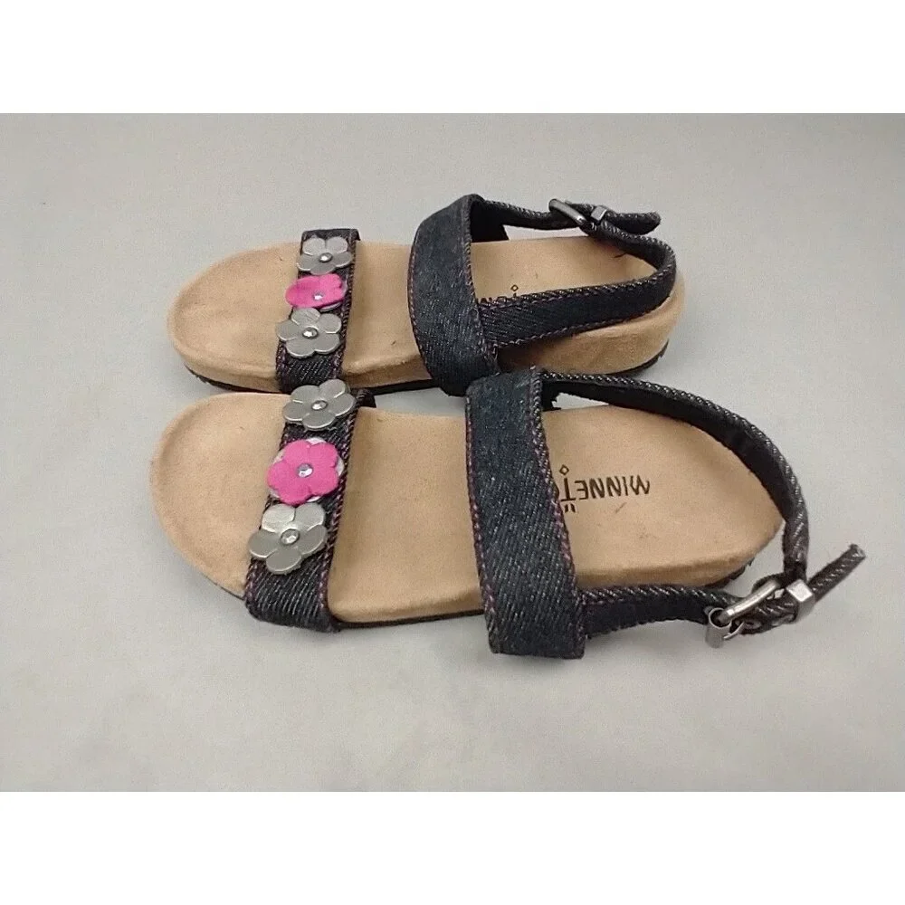 Minnetonka Harmony Black Sandals‎ Toddler Girl's 11 youth